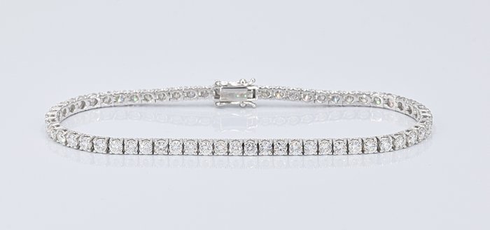 Armbånd - 18 kraat Hvidguld -  4.47ct. tw. Diamant (Natur)