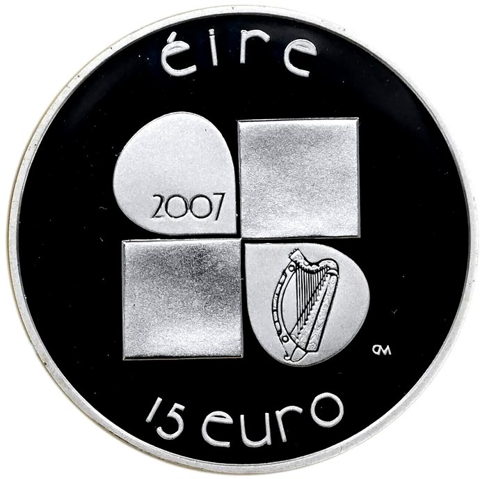 Irland. 15 Euro 2007 "Ivan Mestrovic - Girl with Harp" Proof  (Ingen mindstepris)