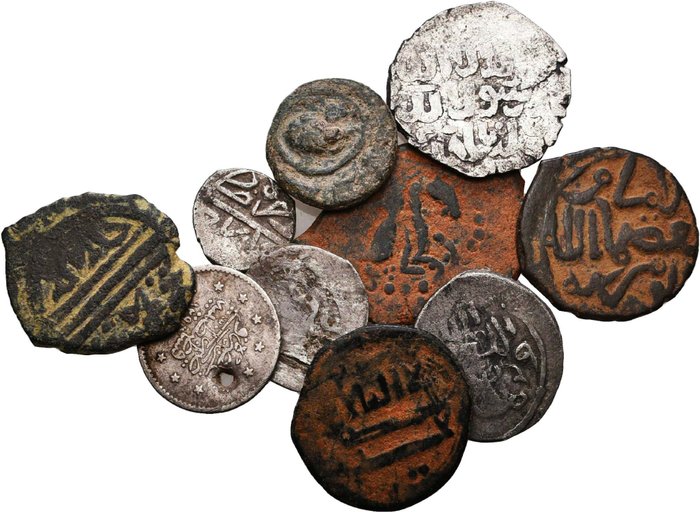 islamisk Selected collection of 10x Bronze and Silver Coins Various dates and mints  (Ingen mindstepris)