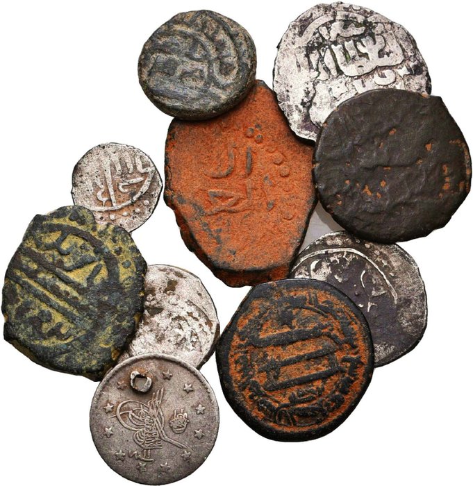 islamisk Selected collection of 10x Bronze and Silver Coins Various dates and mints  (Ingen mindstepris)