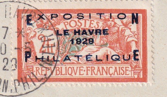 Frankrig 1929 - kyst 900€, Le Havre udstilling - Yvert n°257A