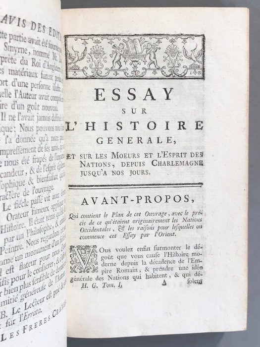 Voltaire - Essay sur l'histoire générale et sur les moeurs et l'esprit des nations depuis Charlemagne - 1756