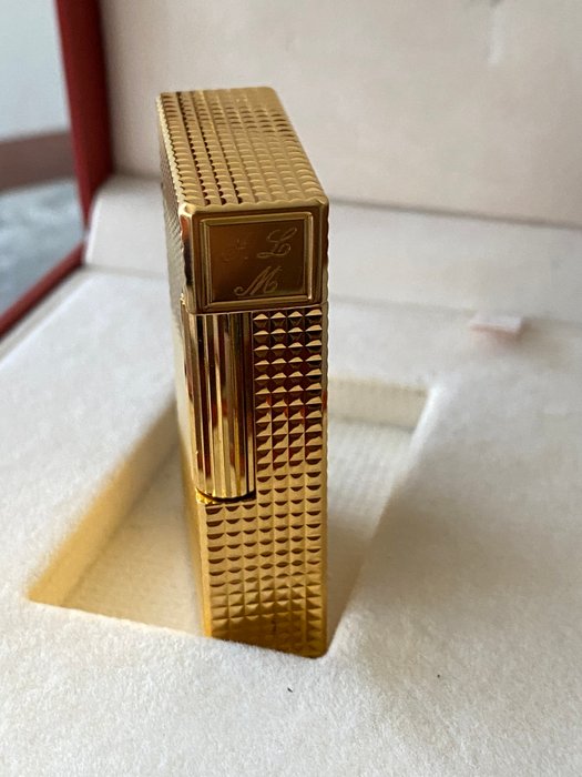 S.T. Dupont - Rare Vintage Ligne 1 Diamond Head Style with Box - Lighter - Forgyldt