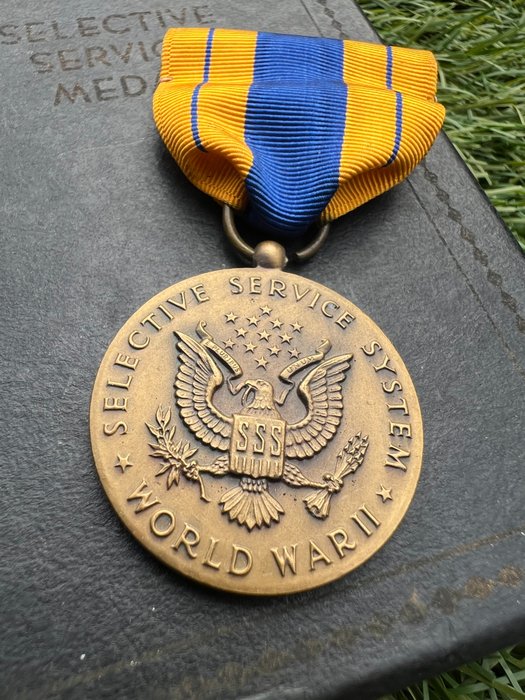 Förenta staterna - Medalje - US WW2 Selective Service Medal in original box - Military Draft Achievements - 1945