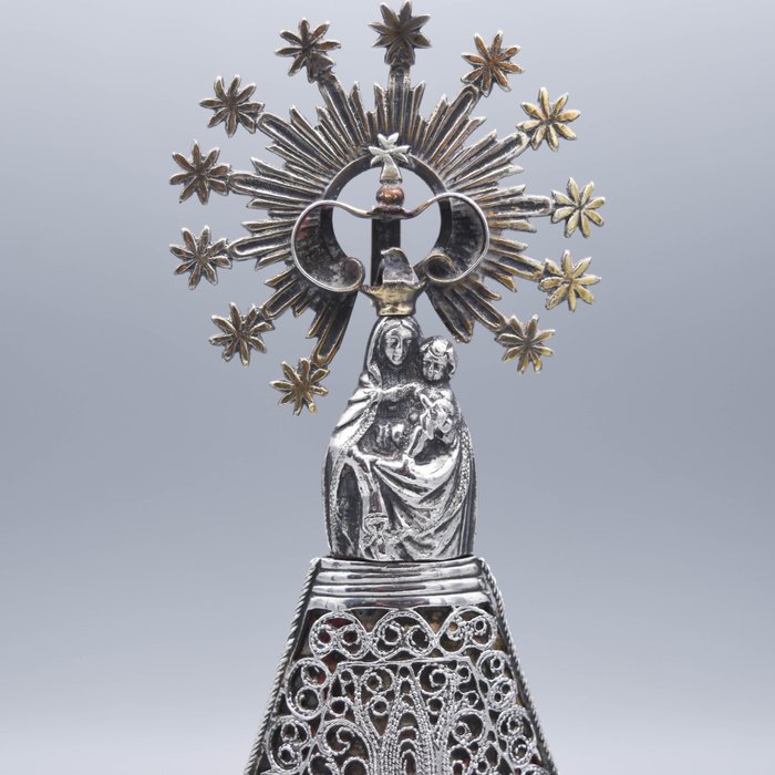 Pascual - Skulptur, Virgen del Pilar - 20.5 cm - .925 sølv - 1861