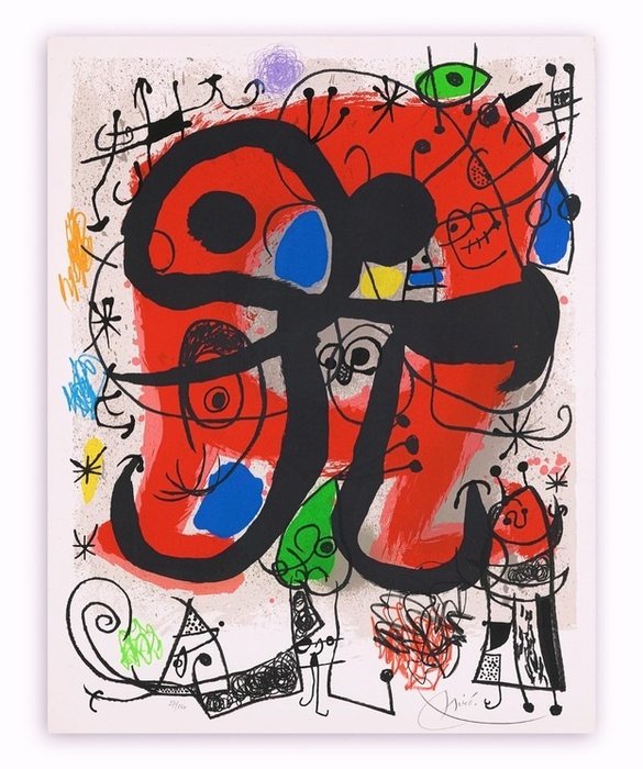 Tony Fernandez - Mickey Mouse Inspired by Joan Miró's 'Le Lézard aux Plumes d'Or' (1971) – Original Artwork