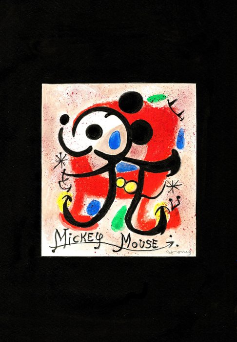 Tony Fernandez - Mickey Mouse Inspired by Joan Miró's 'Le Lézard aux Plumes d'Or' (1971) – Original Artwork