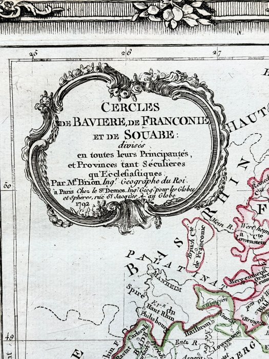 Tyskland - Bavière, Franconie, Palatinat, Souabe, München; Louis-Charles DESNOS - Cercle de Bavière, de Franconie et de Souabe - 1781-1800