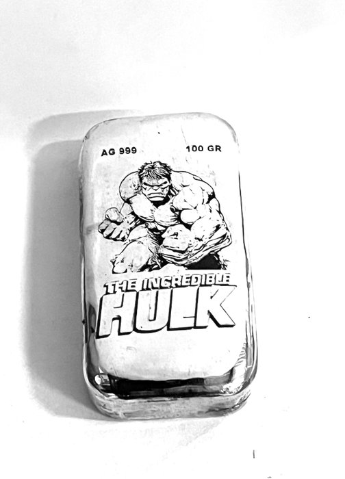 100 gram - Sølv 999 - The incredible Hulk  (Ingen mindstepris)