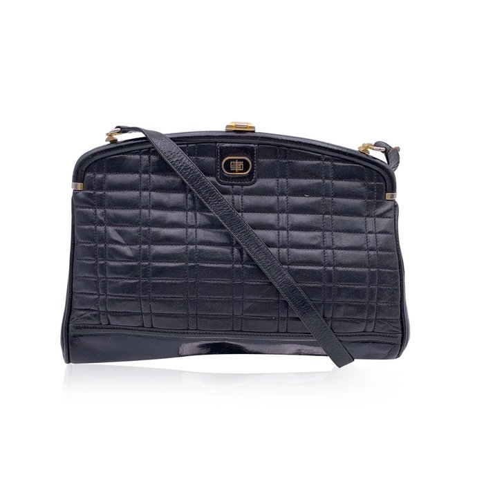 Emilio Pucci - Vintage Black Quilted Leather Framed - Skuldertaske