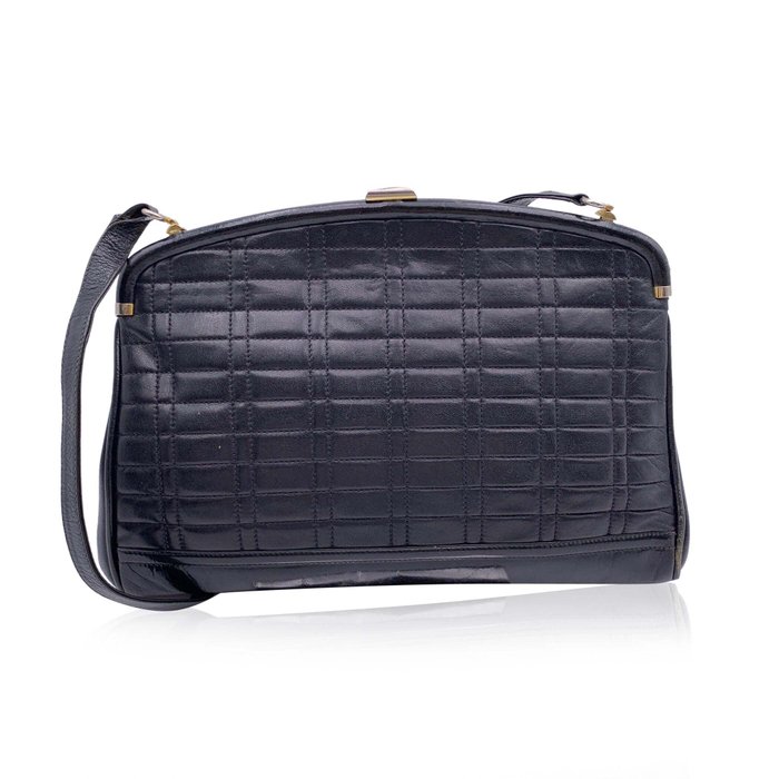 Emilio Pucci - Vintage Black Quilted Leather Framed - Skuldertaske