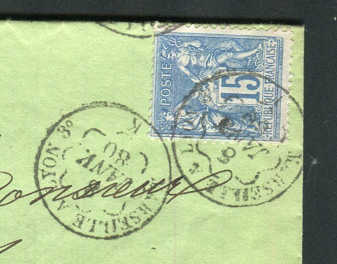 Frankrig 1880 - Fremragende og sjældent brev fra Marseille til Sommières med nr. 90 - Fast Traveling Stamp