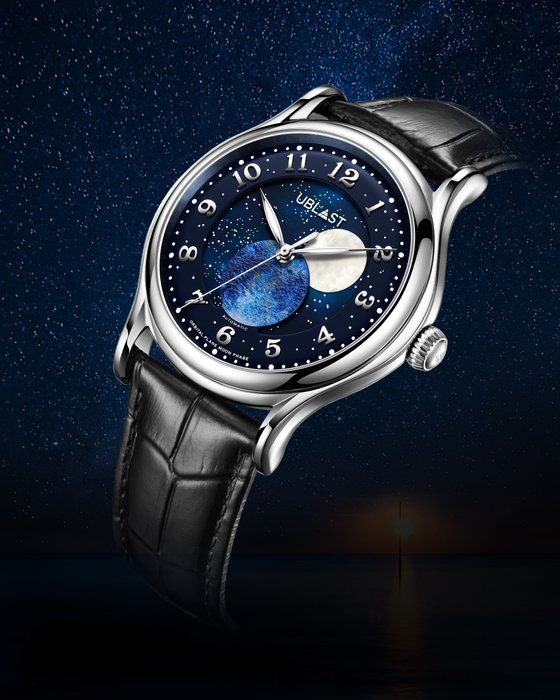 Ublast - " NO RESERVE PRICE " Orbital Plane - Automatic Moon Phase - REFUBORPL42BU - Limited - Ingen mindstepris - Mænd - Ny