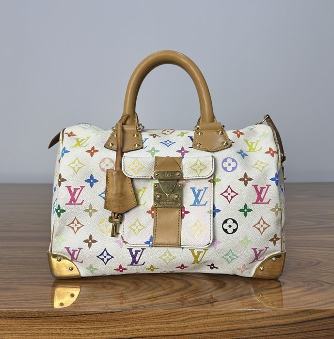 Louis Vuitton - LV x Takashi Murakami Speedy Monogram 30 White Multicolor - Håndtaske