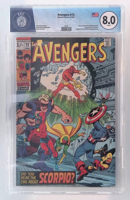 Avengers #72 - EGC graded 8.0 - 1 Graded comic - 1970