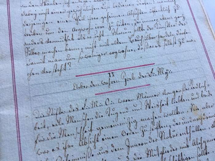 . - Freimaurer Manuskript in deutscher Kurrentschrift - 1840