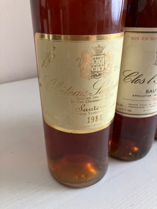 1989 x2 Clos l' Abeilley  1988 Château Suduiraut - Bordeaux, Sauternes - 3 Flasker (0,75 L)