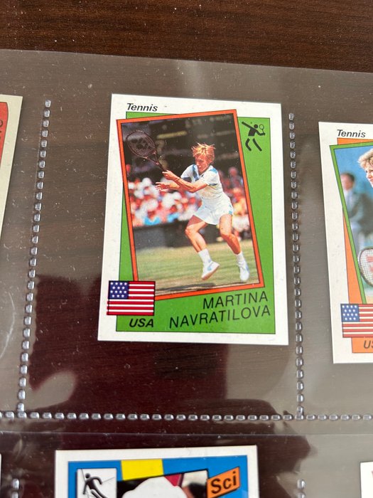 Panini - Supersport - Lewis/Piquet/Cris Evert/Navratilova etc - 9 Loose stickers