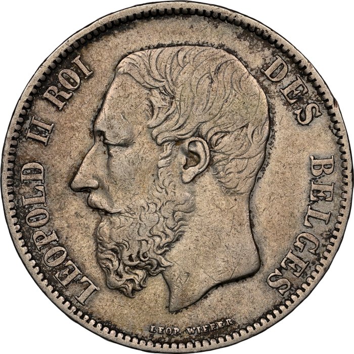 Belgien. Leopold 1.. 5 Francs 1847 Engraver Name Near Rim