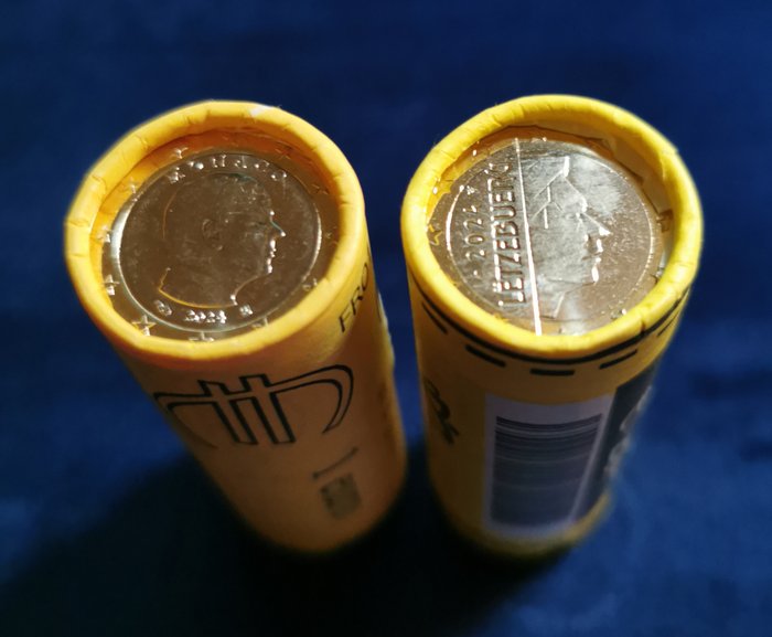 Luxembourg, Monaco. 1 Euro 2024 (50 monete) in 2 rotolini  (Ingen mindstepris)