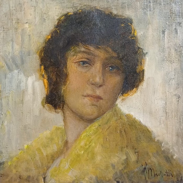 Francesco Paolo Michetti (1851-1929) - La pastorella in giallo