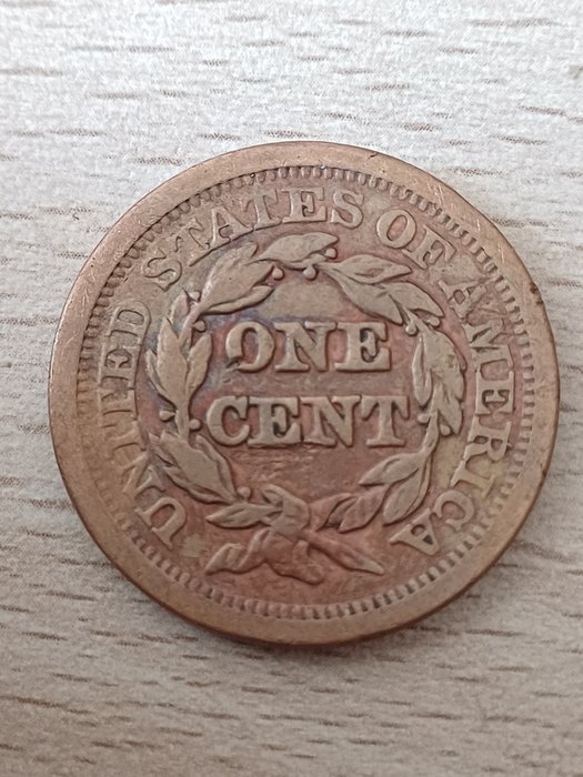 Förenta staterna. 1 Cent 1851 Braided Hair  (Ingen mindstepris)