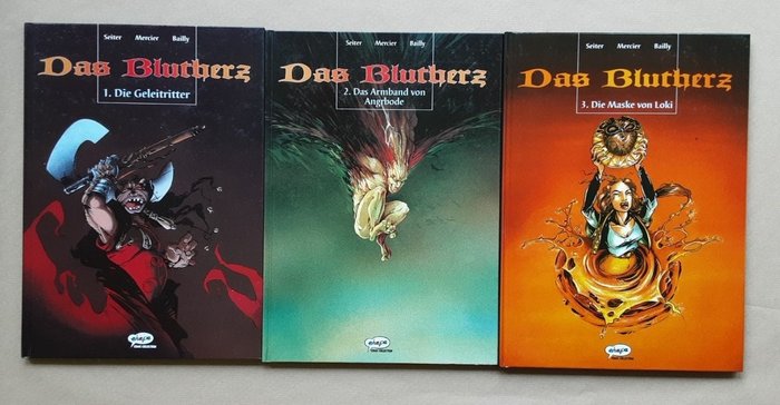 Fantasy: "Das Blutherz" 1 bis 3 (komplette Reihe), "Karl der Wikinger" 1 bis 2 (originalverpackt) - "Die Geleitritter", "Das Armband von Angrbode", "Die Maske von Loki", "Das Schwert Eingars", "Von - 5 Album