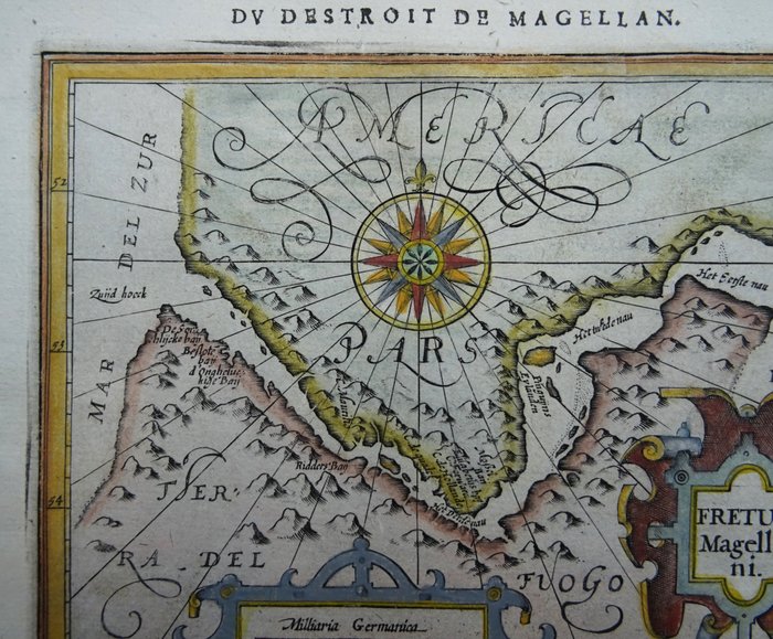 America - Sydamerika / Argentina / Chile / Patagonien / Magellan-strædet / Tierra de Fuego; Hondius / Mercator / Janssonius - Fretum Magellani - 1601-1620