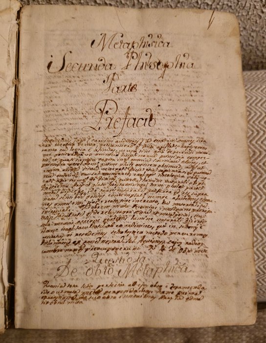 Desconocido - Libro manuscrito filosofia estudios historicos pensadores ideal coleccionistas historiador - 1700