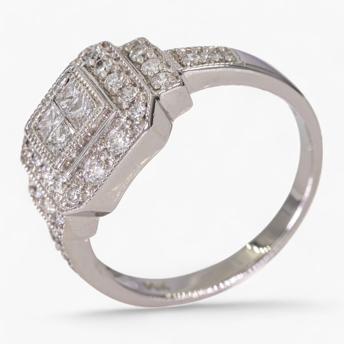 Ingen mindstepris - Ring - 14 karat Hvidguld, Ingen reserve - IGI Antwerpen - 0,60 ct diamanter -  0.60ct. tw. Diamant (Natur)