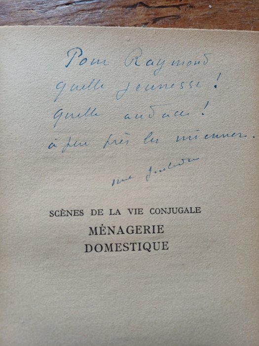 Signé; Marcel Jouhandeau - Ménagerie Domestique - 1948