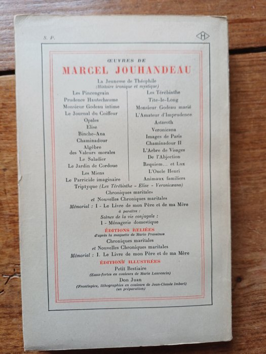 Signé; Marcel Jouhandeau - Ménagerie Domestique - 1948