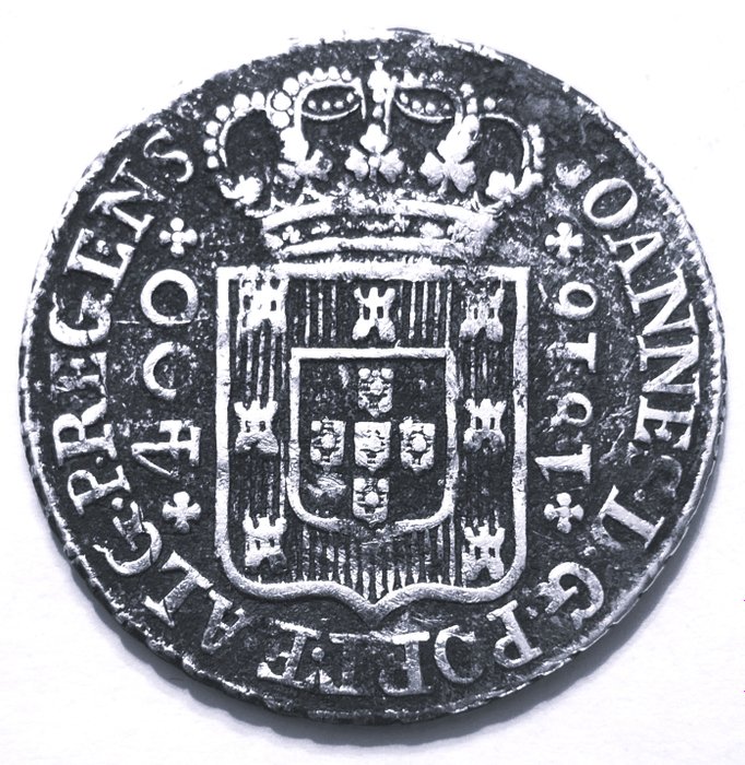 Portugal. D. João Príncipe Regente (1799-1816). Cruzado Novo (480 Reis) - 1816 - Coroa Alta - Diadema Losango 4 Pontos  (Ingen mindstepris)