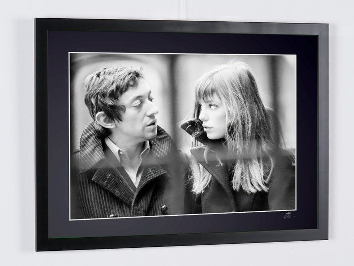 Jane Birkin  Serge Gainsbourg Paris 1969 - Fine Art Photography - Luxury Wooden Framed 70X50 cm - Limited Edition Nr 02 of 20 - Serial ID - Original Certificate (COA), Hologram Logo Editor and QR Code - 100% New items.