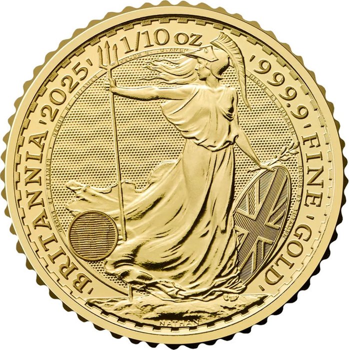 1/10 Ounce - Guld 999 - 2025 - Britannia Charles III fine gol