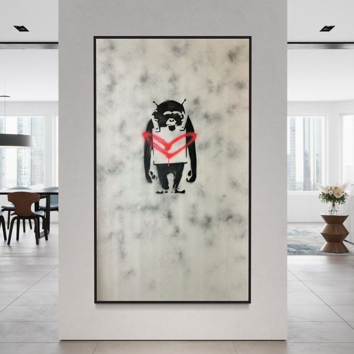 Timo Wedell (1994) - Blanco Love II like Banksy - XXL