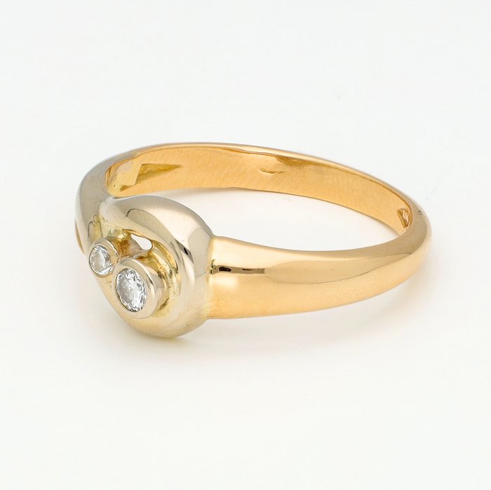 Ingen mindstepris - Ring - 18 kraat Gulguld Hvidguld Diamant (Natur)