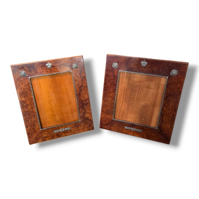 A  Pair of Wood and 925° Silver Photograph Frames, Russia - Andrei Ananov - Billedramme - .925 sølv