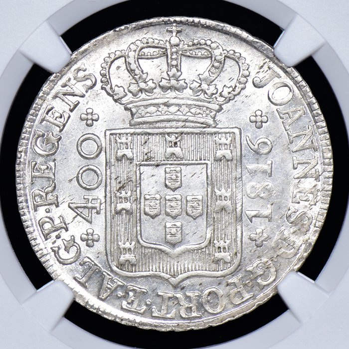 Portugal. D. João Príncipe Regente (1799-1816). Cruzado Novo (480 Reis) 1816 - NGC - MS 62