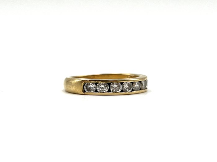 Ring - 18 kraat Gulguld -  063ct tw Diamant (Natur)