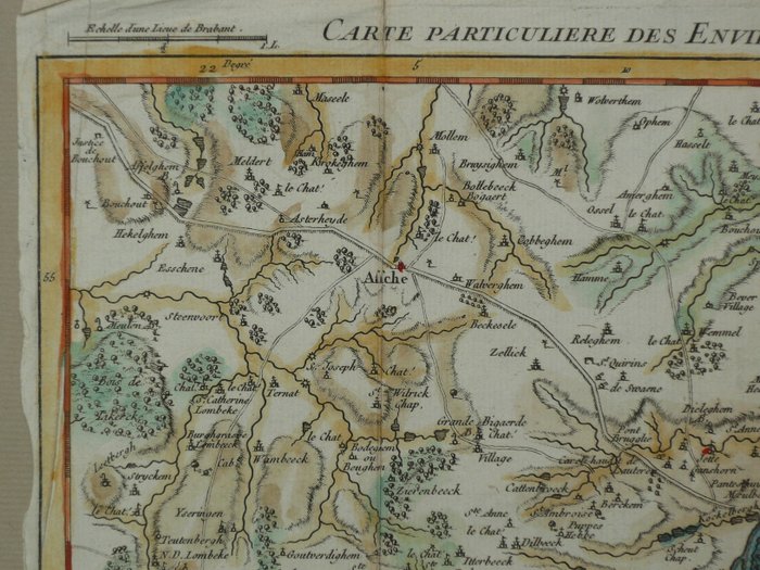 Belgien - Bruxelles / Vilvoorden; G Dheulland - Carte particuliere des environs de Bruxelles et Vilvorden - 1721-1750