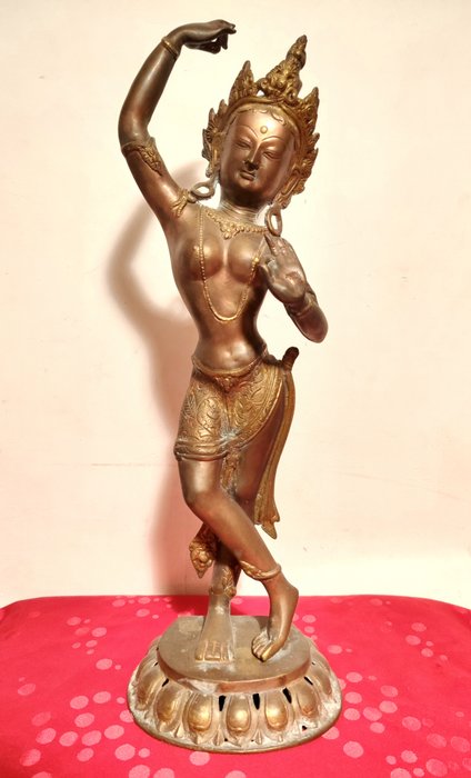 Statue gudinde Maya Devi, Moder til Buddha - Bronze - Indien