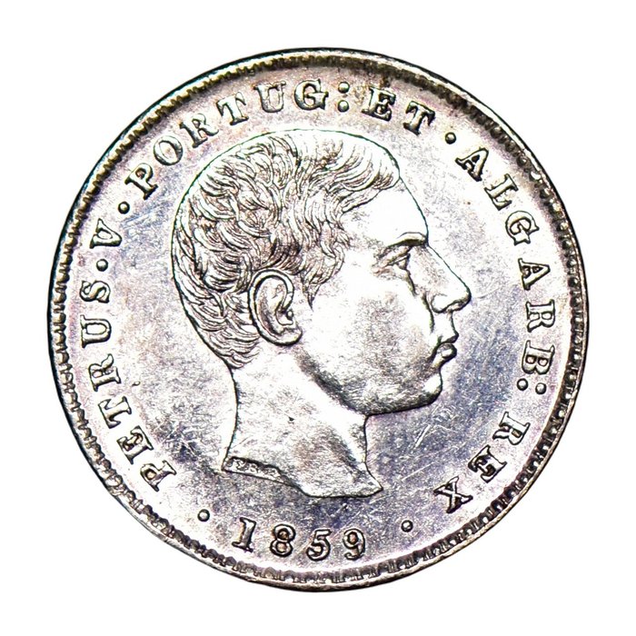 Portugal D Pedro V (1853-1861) 100 Reis 1859