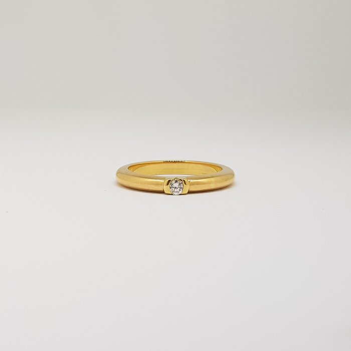 Ring - 18 kraat Gulguld -  0.08ct. tw. Diamant (Natur)