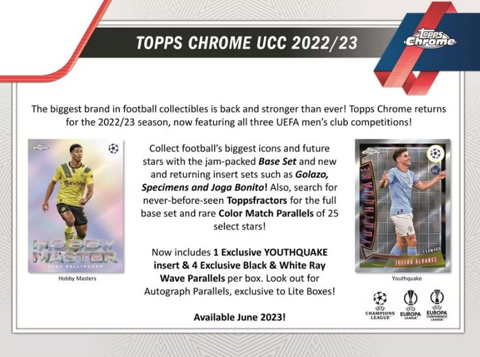 2022/23 Topps Chrome UCL Hobby Little Box - Chase The Autograph - 1 Sealed box - Næsten så god som ny (NM)