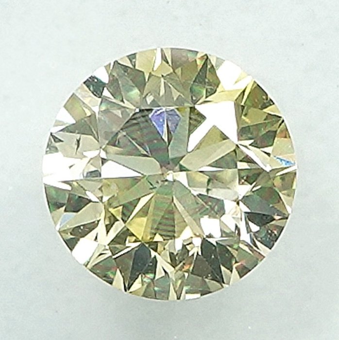 1 pcs Diamant  (Naturfarvet)  - 0.32 ct - Fancy light Grålig Gul - SI1 - International Gemological Institute (IGI)