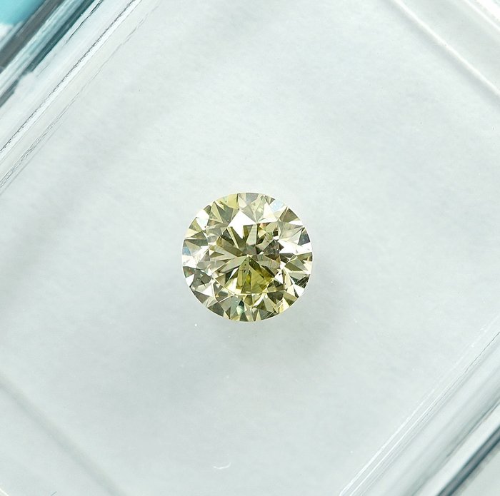 1 pcs Diamant  (Naturfarvet)  - 0.32 ct - Fancy light Grålig Gul - SI1 - International Gemological Institute (IGI)