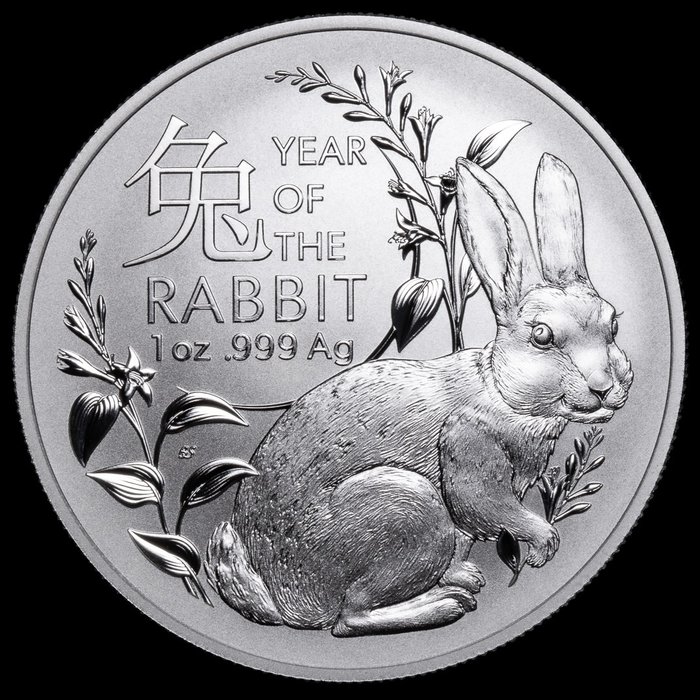 Australien. 1 Dollar 2023 Year Of The Rabbit, 1 Oz (.999)  (Ingen mindstepris)