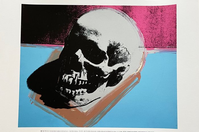 Andy Warhol (after) - (1928-1987) Skull 1976 (white on blue and pink) 2013 The Andy Warhol Foundation for the  Visual