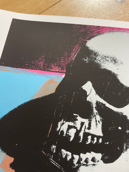 Andy Warhol (after) - (1928-1987) Skull 1976 (white on blue and pink) 2013 The Andy Warhol Foundation for the  Visual